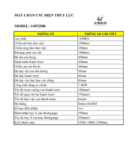 MÁY CHẤN CNC ĐIỆN THUỶ LỰC - | Công ty TNHH Công Nghệ Letao